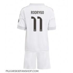 Koszulka piłkarska Real Madrid Rodrygo Goes #11 Strój Domowy dla dzieci 2025-26 tanio Krótki Rękaw (+ Krótkie spodenki)